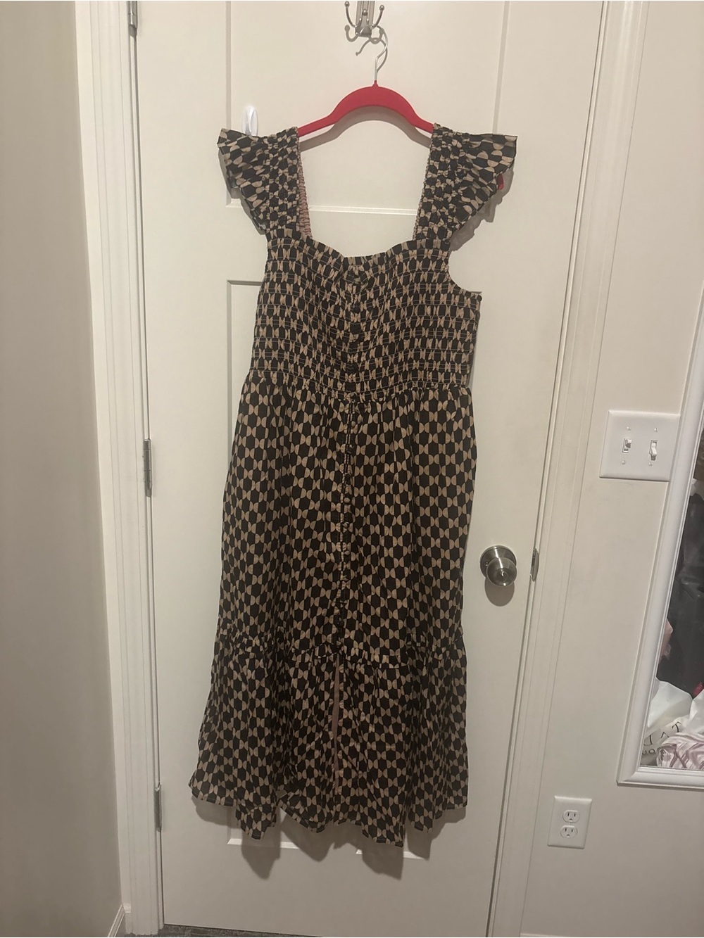 Anthropologie Peregrine Square-Neck Midi Dress XLP Color: Black Pattern NWT - Picture 4 of 5